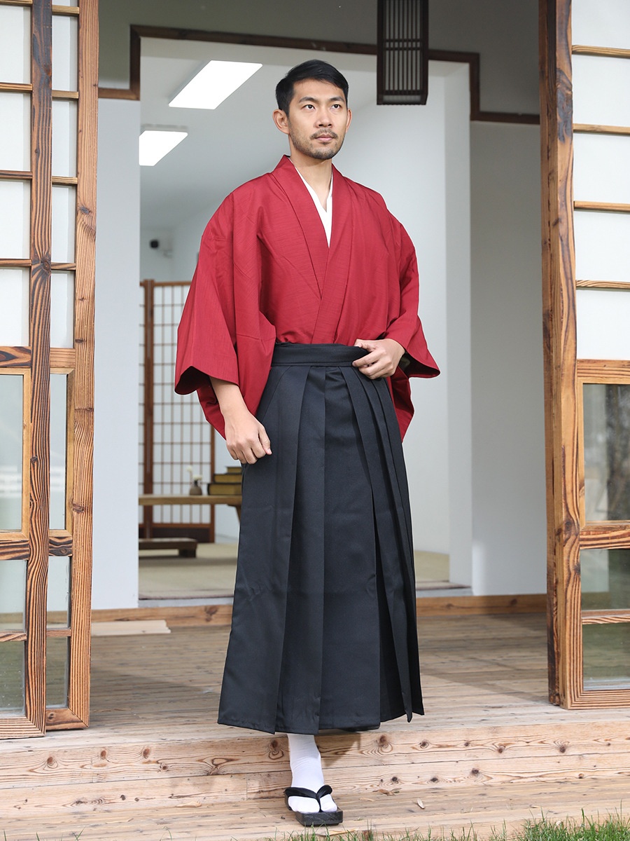 Traditional Japanese Men'S Formal Wear - ชุดกิโมโนแบบดั้งเดิมของญี่ปุ่นสำหรับผู้ชาย ชุดฮาคามะ ชุดซามูไร ชุดแสดงบนเวที