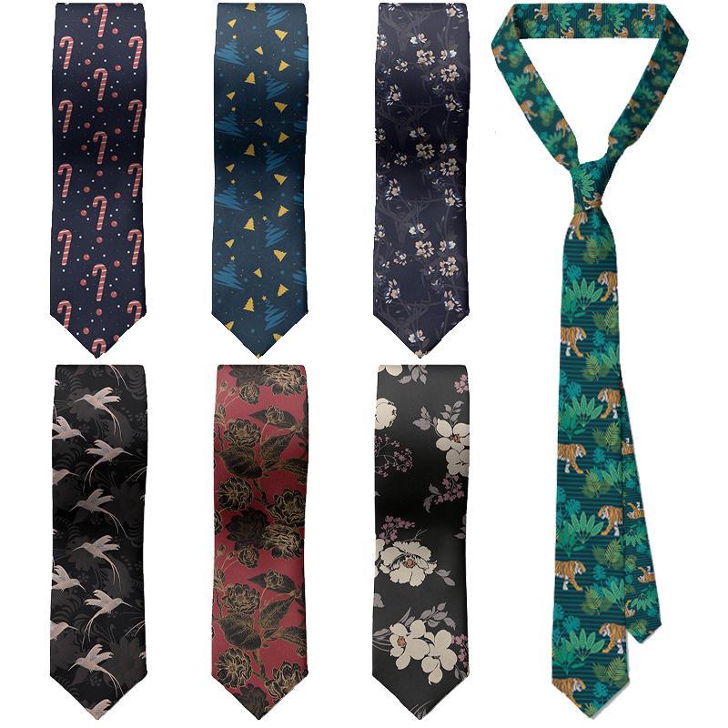 Men'S Holiday Formal Wear - ผู้ชาย SLIM FIT 3D พิมพ์ Tie