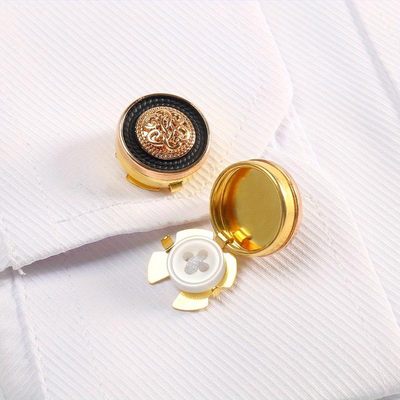 Men'S Holiday Formal Wear - กระดุมโลหะวินเทจ 2 ชิ้น/แพ็ค กระดุมปิดเสื้อเชิ้ต กระดุมข้อมือผู้ชาย เครื่องประดับชุดสูททางการ
