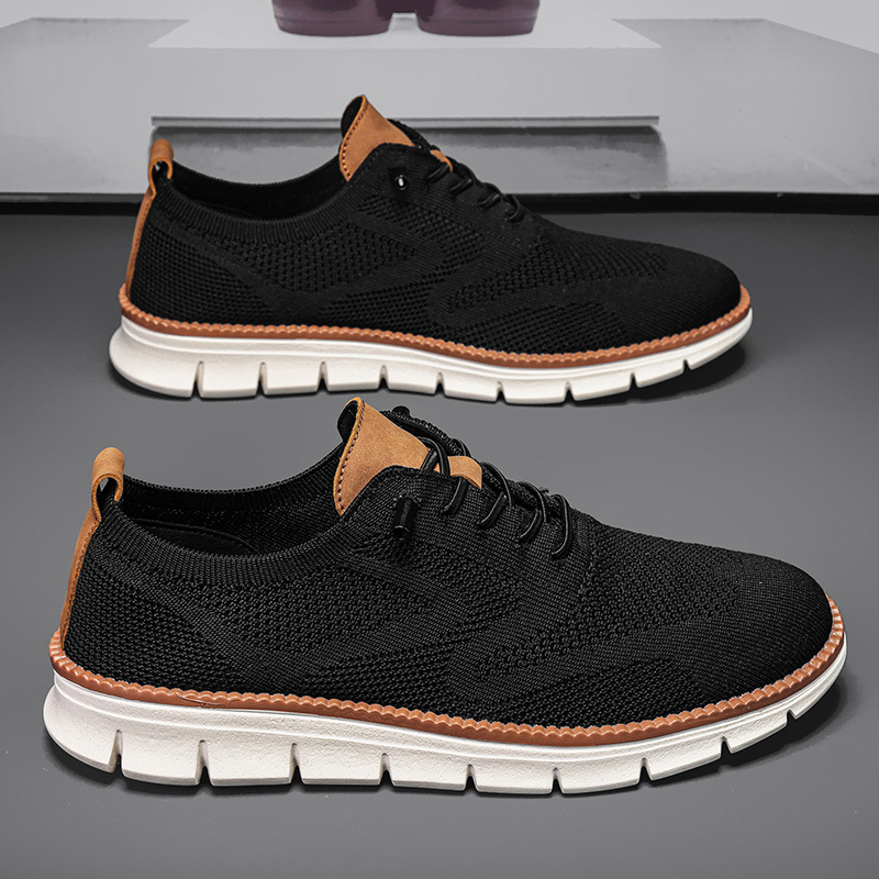 Men Formal Wear With Sneakers - รองเท้าลำลองผู้ชายลดราคา รองเท้าแฟชั่น รองเท้าทางการ รองเท้าสไตล์คนเมือง สำหรับผู้ชาย รองเท้าผ้าใบแบบไม่ลื่น