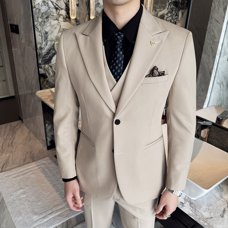 ชุดสูทผู้ชายสีขาว 3 ชิ้น ทรงเข - Men Formal Wear For Dinner บทวิจารณ์และราคา