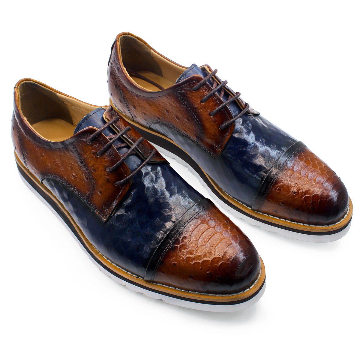 หรูหราผู้ชายหนังแท้รองเท้าผ้าใ - Men Formal Wear With Sneakers บทวิจารณ์และราคา