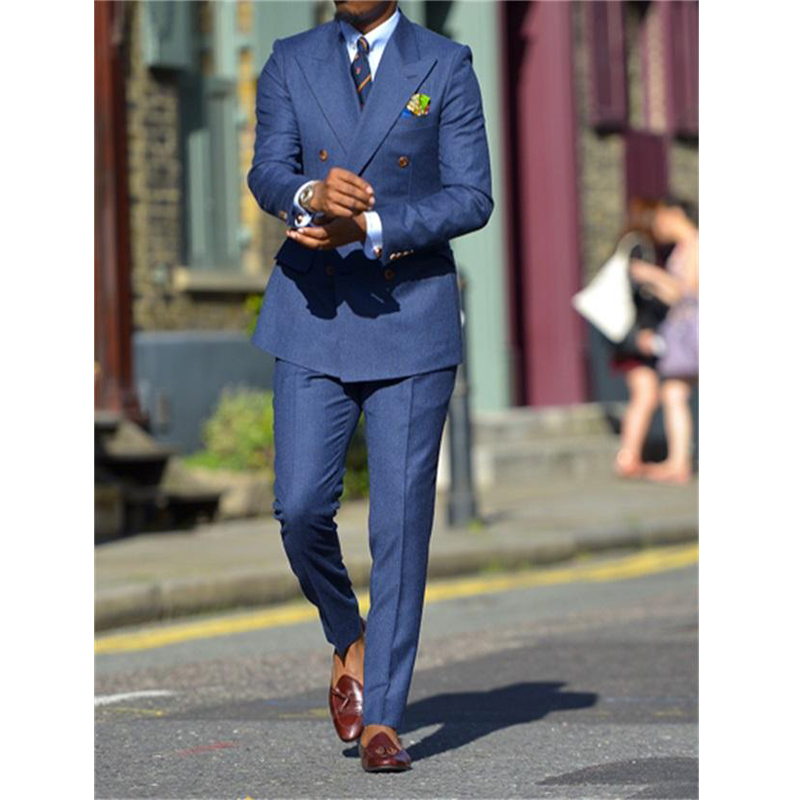 สีน้ำเงินเข้มอย่างเป็นทางการบุ - Men Formal Wear Pants บทวิจารณ์และราคา