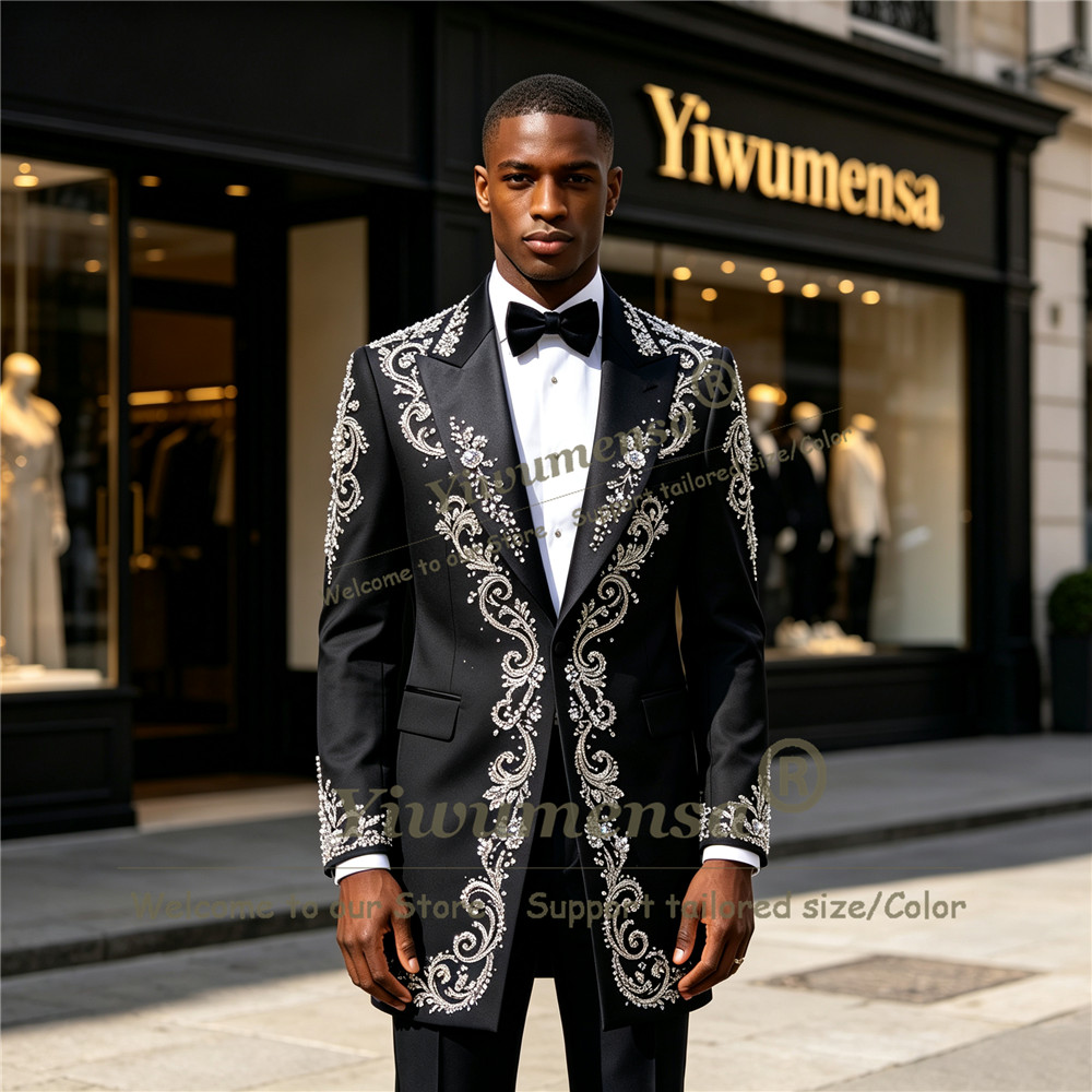 ชุดสูทผู้ชายประดับคริสตัลทำมือ - Men Formal Wear Pants บทวิจารณ์และราคา