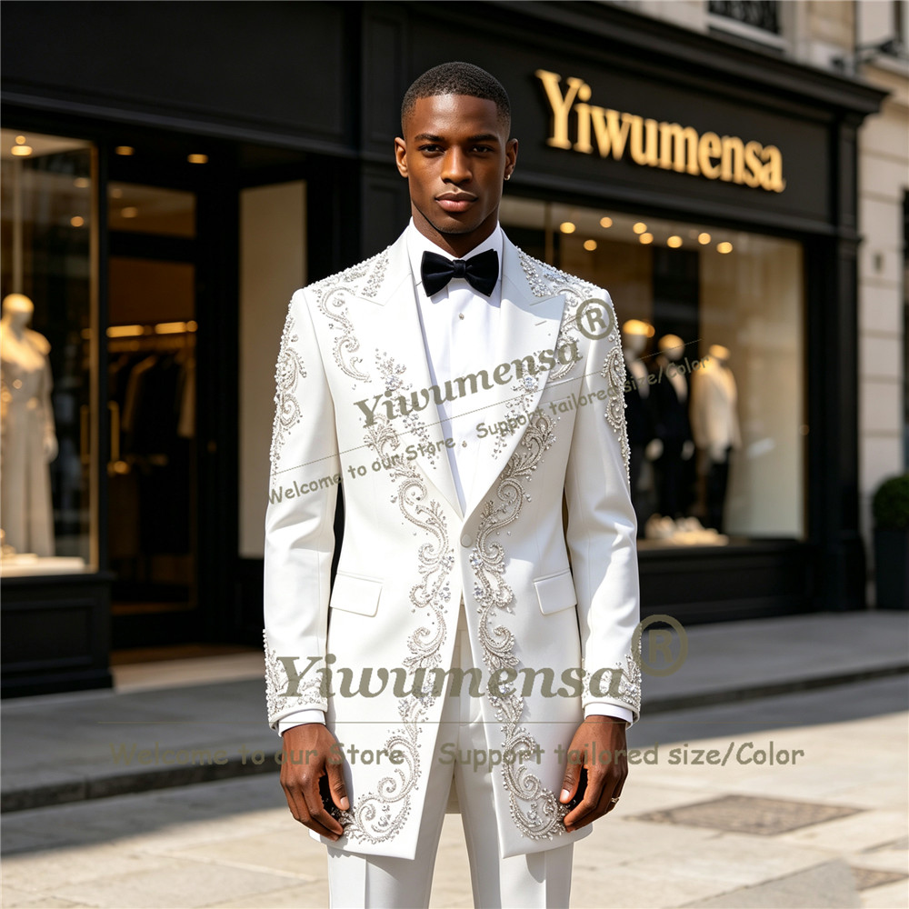 ชุดสูทผู้ชายประดับคริสตัลทำมือ - Men Formal Wear Pants บทวิจารณ์และราคา