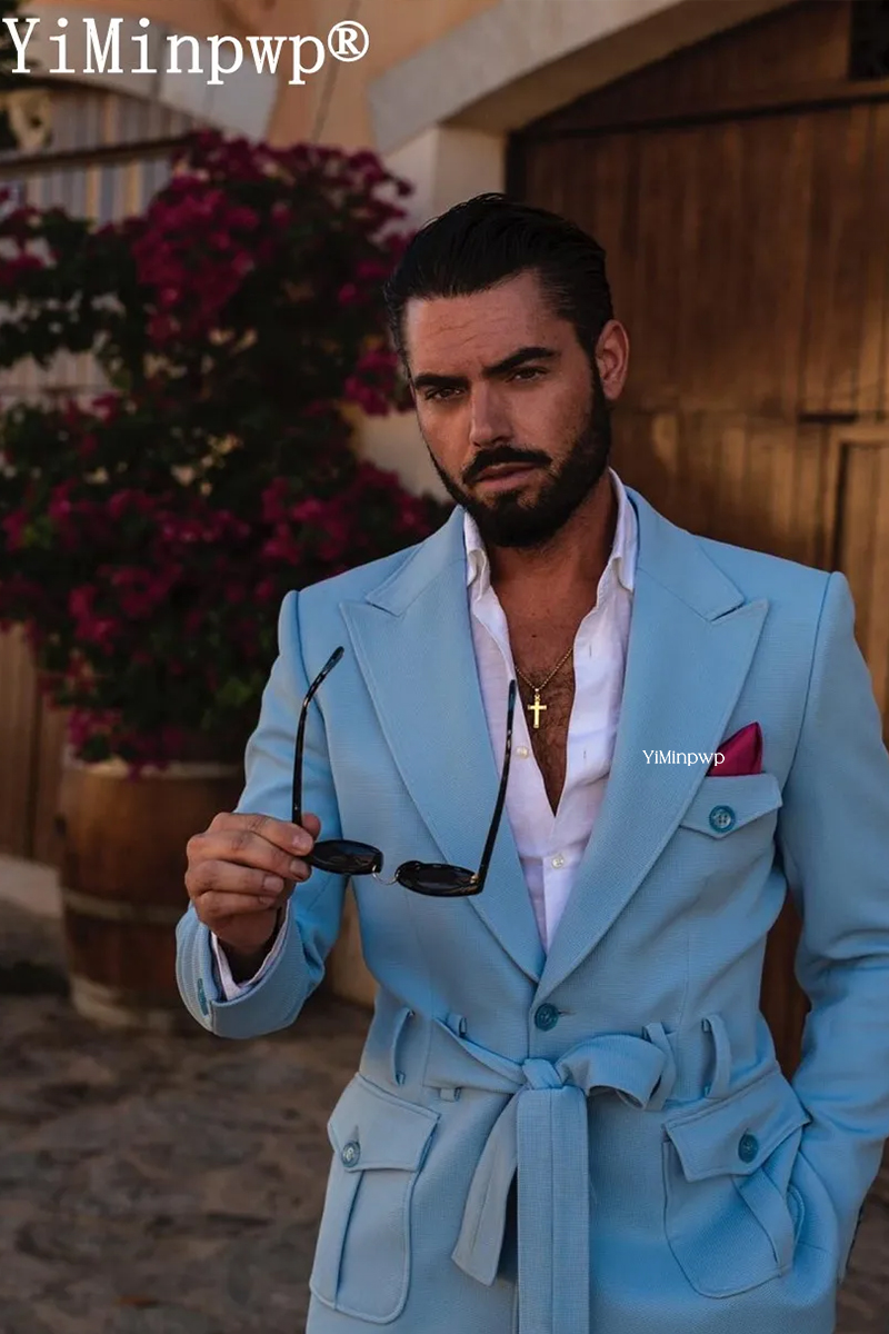 ชุดสูทผู้ชายสีฟ้าอ่อน 2 ชิ้น ช - Men'S Holiday Formal Wear บทวิจารณ์และราคา