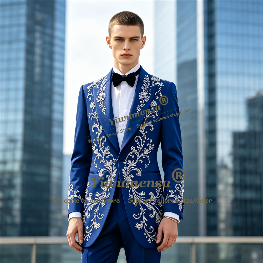 ชุดสูทผู้ชายประดับคริสตัลหรูหร - Men Formal Wear For Dinner บทวิจารณ์และราคา