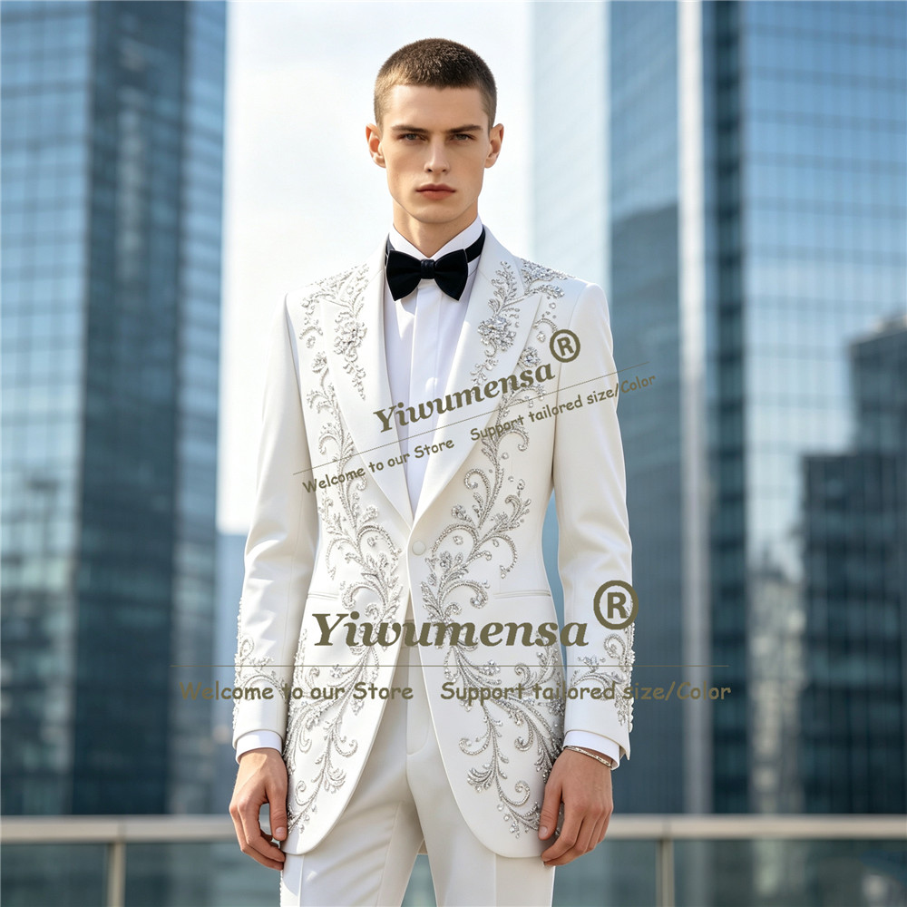 ชุดสูทผู้ชายประดับคริสตัลหรูหร - Men Formal Wear For Dinner บทวิจารณ์และราคา
