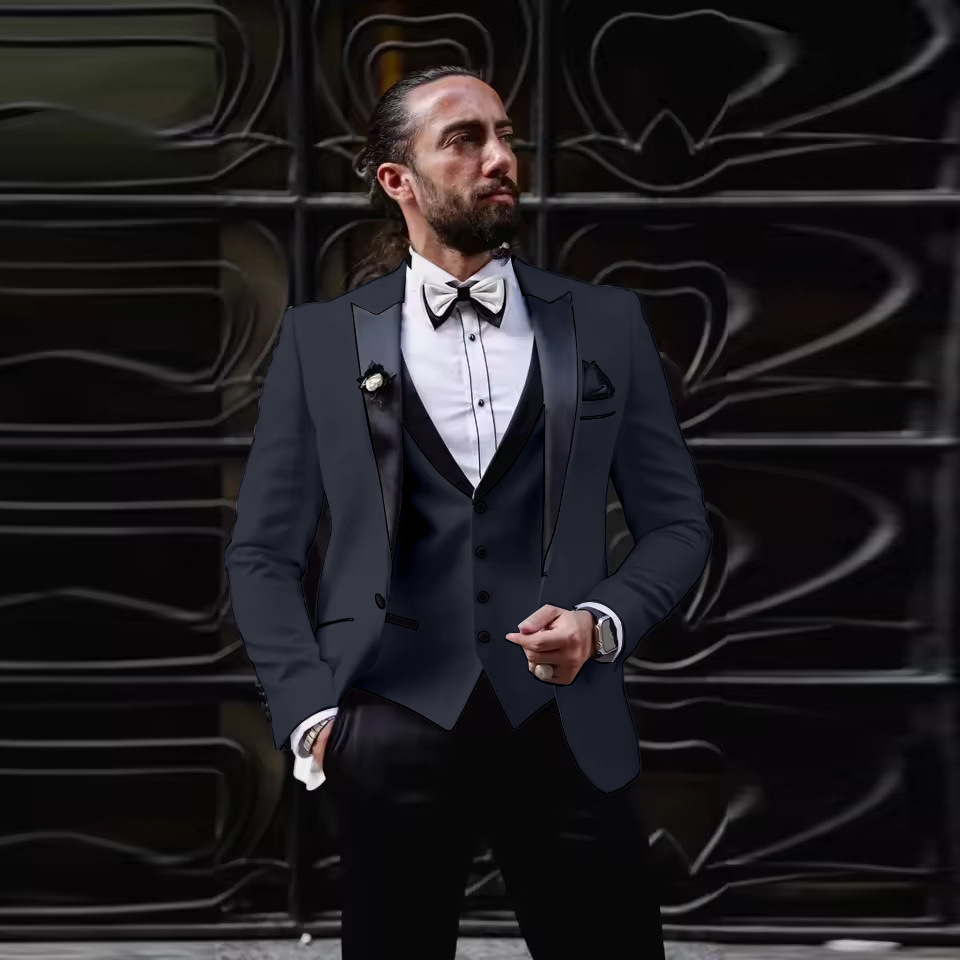 ชุดทักซิโด้ผู้ชายทรงสลิมฟิต 3  - Men Formal Wear For Dinner บทวิจารณ์และราคา
