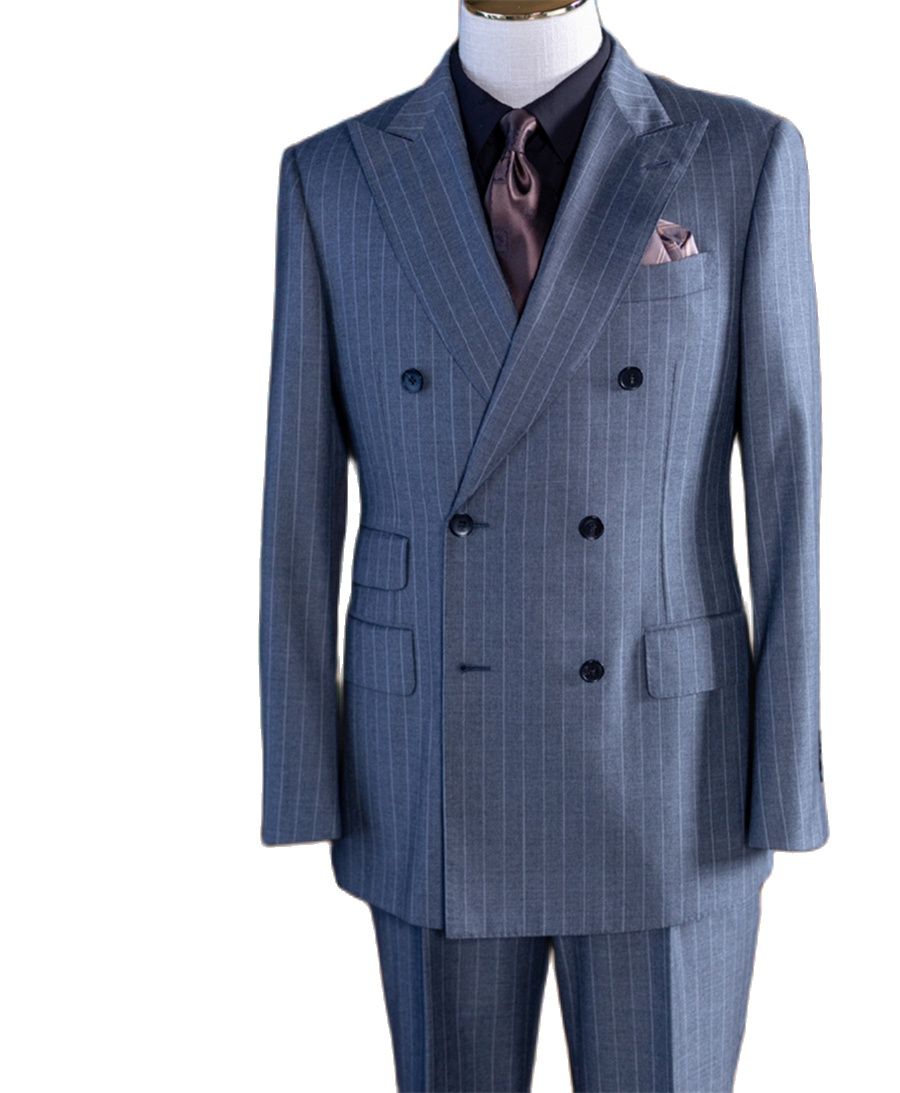 ชุดสูทผู้ชายสีเทาลายทางแบบกระด - Men Formal Wear Pants บทวิจารณ์และราคา