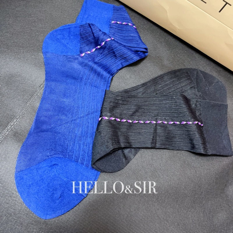 ถุงเท้าผู้ชายสีน้ำเงิน-ดำ สำหร - Men Formal Party Wear Dress บทวิจารณ์และราคา
